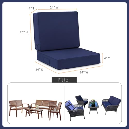 Favoyard FYA41ZD010NA24 Deep Seat Patio Cushion Set 24 X 24 Inch Waterproof Outdoor Chair Cushions thumb #1