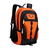 VIDOSCLA Mochila casual para o ensino fundamental para adolescentes e estudantes, mochila de viagem ao ar livre para meninos e meninas, A08# laranja, G
