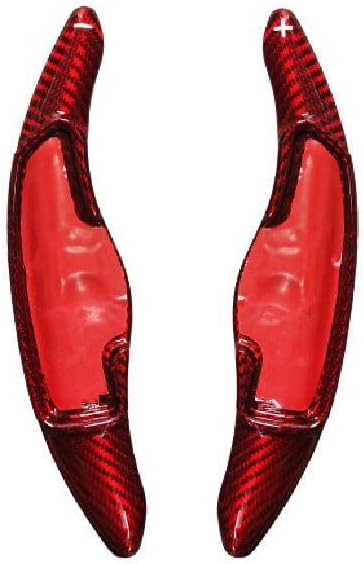 Cnaurda Red Style Real Carbon Fiber Steering Wheel Paddle Shifter Extension Shift Paddle Extended Cover Trim for Genesis GV70 Sport Vers G80 RG3 Accessories