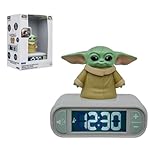 Lexibook, Star Wars, Réveil   Veilleuse Grogu avec Effets sonores, Vert, RL800SWLXB