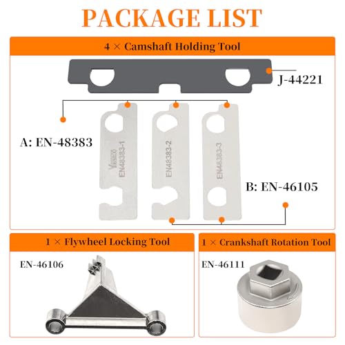 Camshaft Retaining and Alignment Timing Tool Kit, Compatible with GM GMC Cadillac Buick Pontiac Chevrolet 2.8 2.9 3.0 3.2 3.5 3.6 3.7 4.2 Engine, Replace J-44221 EN-48383 EN-46105 EN-46106 EN-46111 by Yuesstloo - Image 2