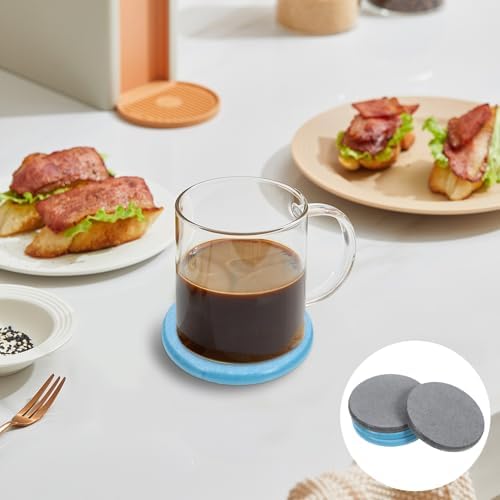 NUOBESTY 4 adet yuvarlak diyatomit altlık emici ısıya dayanıklı su emici içecek ve fincan altlığı, ev ve masa dekorasyonu için - Görsel 7
