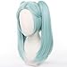 maysuwell Anime Light Blue wigs Anime Two pigtail wig Female Long Straight wig for Women High Temperature Synthetic Fiber wig Halloween,Christmas,Comic con,Costume Party,Live stream
