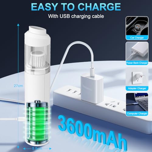 OBEST 2 in 1 Elektrische Staubgebläse und Mini Staubsauger,90000 U/Min PC Reinigungsset Druckluft für Laptop, PC, Grafikkarte, Elektronik, Sofa, Auto zubehör Innenraum