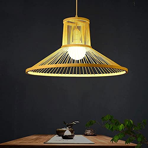 Iluminación colgante de bambú retro para techos altos de dormitorios 4