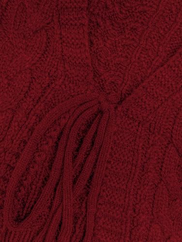 Image of SKAYS Womens Tie Front Bow Cardigan Sweaters Cropped Cable Knit Cardigans Trendy Fall Long Sleeve Outerwear