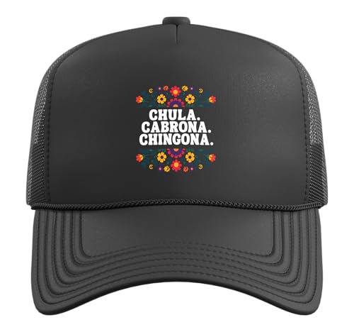 Gorra Trucker Mexicana Chula Chingona Cabrona Negra miniatura 2