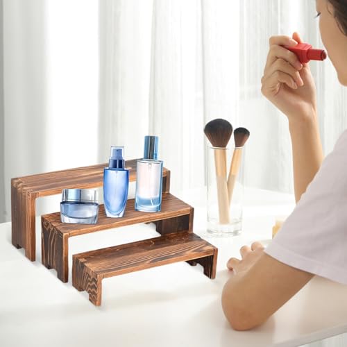 Étagère de présentation en bois emboîtable et modulable multi-niveaux