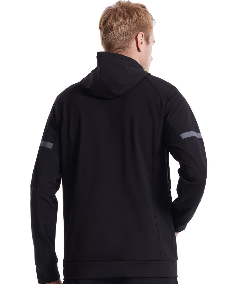 L'MONTE Men's Imported Full Zip Hoodie Tracksuits 2 Piece Jogging Suits Casual Sports Sweatsuits Track Suits Set (2XL, Black) 1
