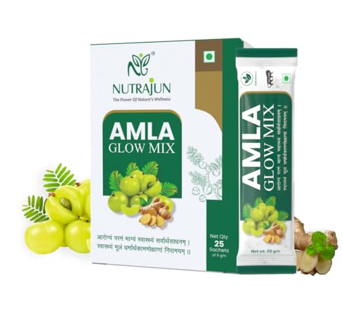 Image of Amla Glow Mix | Amla, Ginger & Lemon Blend with Multivitamins & Multiminerals | Daily Gut Health, Energy & Immunity Support | For Men & Women | 25 Sachets