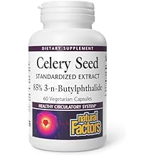 Celery Seed Extract by Natural Factors, Herbal Supplement for a Healthy Circulatory System, 60 Capsules