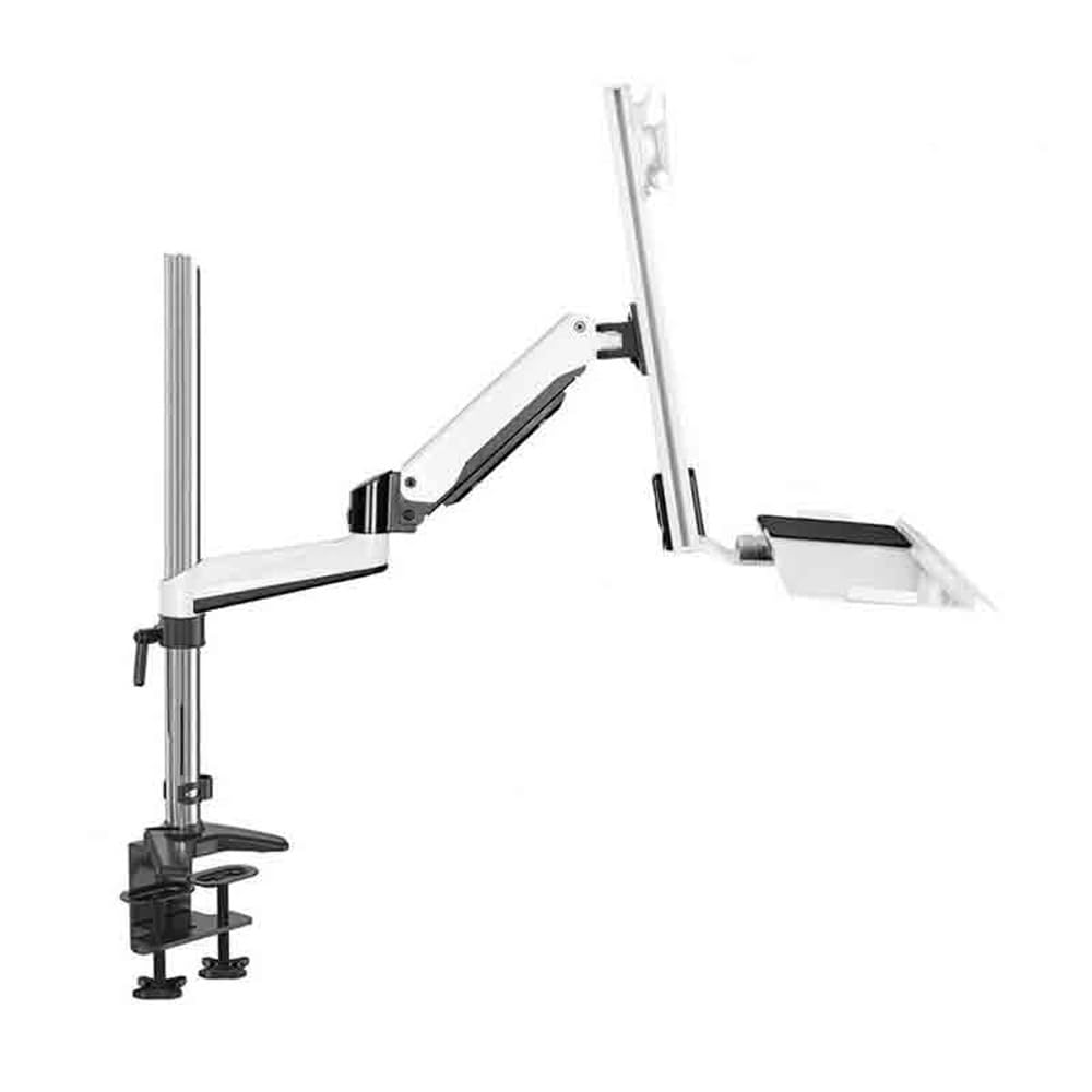 Aioneer Monitor Arm Clamp Table Model Monitor Stand Arm Single Arm With Tray For 15-27 Inch Single Screen Monitor Mount Arm