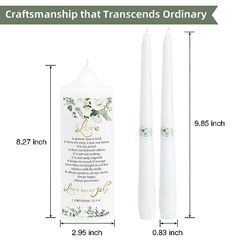 image for Extrogif 3 Unity Wedding Candles Set with Candle Holder for Ceremony S
