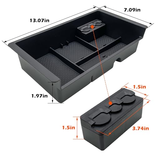 Jojomark JMCFC02 Center Console Organizer Tray Compatible With 2014-2018 Gmc Sierra Accessories, (2015-2020) Yukon/Chevy Tahoe Silverado Suburban thumb #3