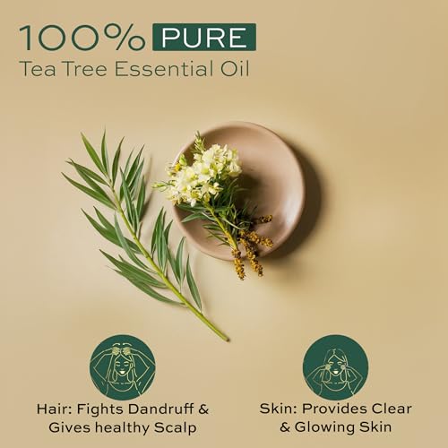 Image of Parachute Advansed Tea Tree Essential Oil | 100% Pure| for Dandruff Control & Glowing Skin | Moisturises dry hair, Controls Dandruff, for Healthy & Clear looking Skin | 14ml