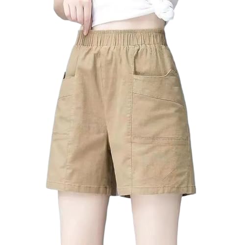 Short taille haute en coton élastique et pantalon d'été droit haut de gamme