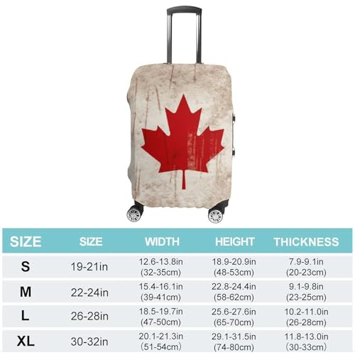 Retro Canada Flag Luggage Cover, Washable Elastic Suitcase Cover Protector Fit 18-32 Inch Luggage2
