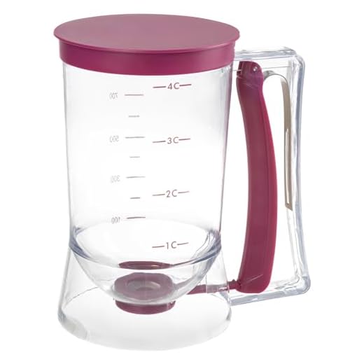 Chef Buddy Batter Dispenser, 4-Cup, Purple, Durable Plastic
