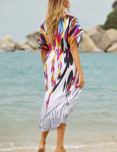 Image of Eddoyee Loose Beach Kaftan Dresses for Women Caftan Swimsuit Cover Up