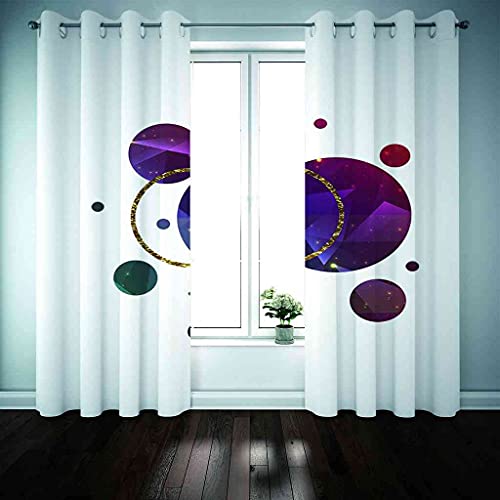 Rideau à oeillets violet 3D pour la décoration du salon moderne - 4
