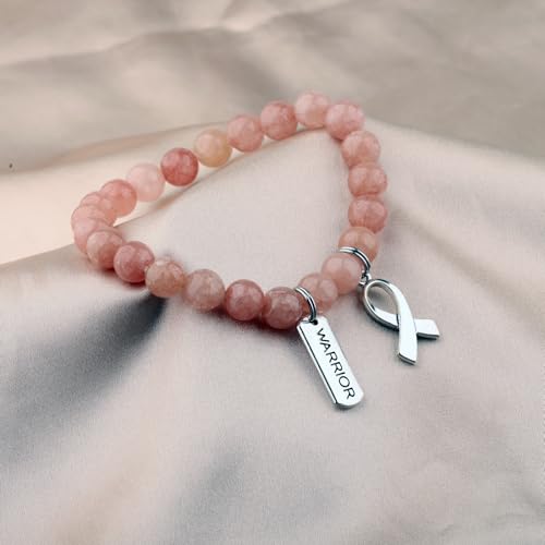 Gzrlyf Endometrial Cancer Awareness Bracelet Uterine Cancer Gift Cancer Survivor Warrior Support Jewelry Peach Ribbon Bracelet3