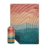 Rumpl Original Puffy Blanket - Warm, Water-Resistant Camping Blanket with 100% Recycled Synthetic Insulation, 52"x75", Original Puffy V2, Rocky Mountain Sunset Fade