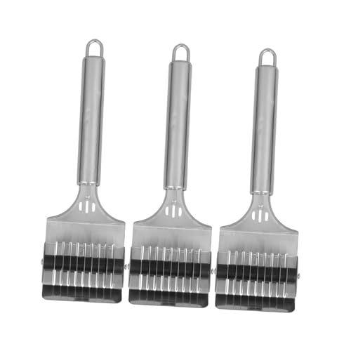Gatuida 3 piezas Cortador de Fideos Manual de Acero Inoxidable Herramienta de Cocina Afilada para Pasta Cortador de Espaguetis y Fideos Versátil y Fácil de Limpiar