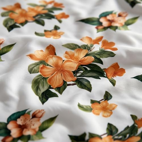 Image of SANMARINO 300TC Cloud Cotton King Size Bedsheet with 2 Pillow Covers | Super Soft & Breathable | Luxury Floral Pixel Bloom Digital Print Bedding Set | 228x254 cm | Rustic Floral Terracotta