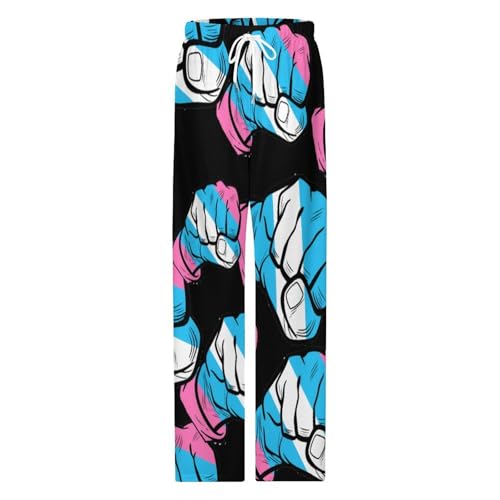 Raised Fist Transgender Flag Mens Pajama Pants Print Lounge Pant PJ Bottoms Sleepwear Loungewear4
