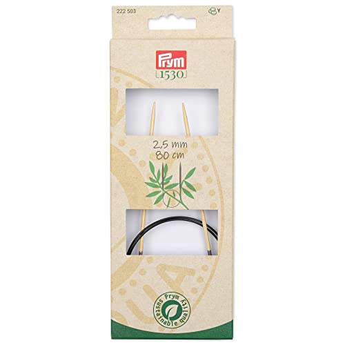 Prym - Prym 1530 Bamboo Circular (80cm, 2.50mm) Needle - 5 Pieces, Natural