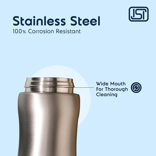 Image of Headway by rabitat Oslo Thermos Water Bottle with Infuser Cosmic Grey 750 ml | 2 Years Brand Warranty | Triple Layer Vacuum Insulated Flask | Hot and Cold Steel Water Bottle | ISI Certified
