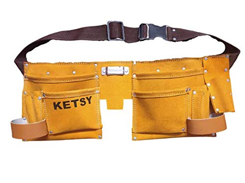Ketsy 304 Pocket Leather Tool Bag with Hammer and Tape Holder (Brown)18.5 * 7 Inch (B081G7Y74T) Amazon Price History, Amazon Price Tracker