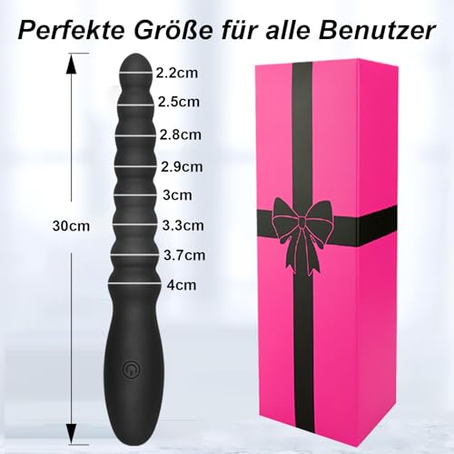 30 cm Silikon Vibrations-Analkugeln Analplug für Erwachsene, wiederaufladbarer Anusvibrator, wasserdichter G-Punkt-Stimulator, Prostata-Dildo-Vibrator, Analplug für Männer und Frauen