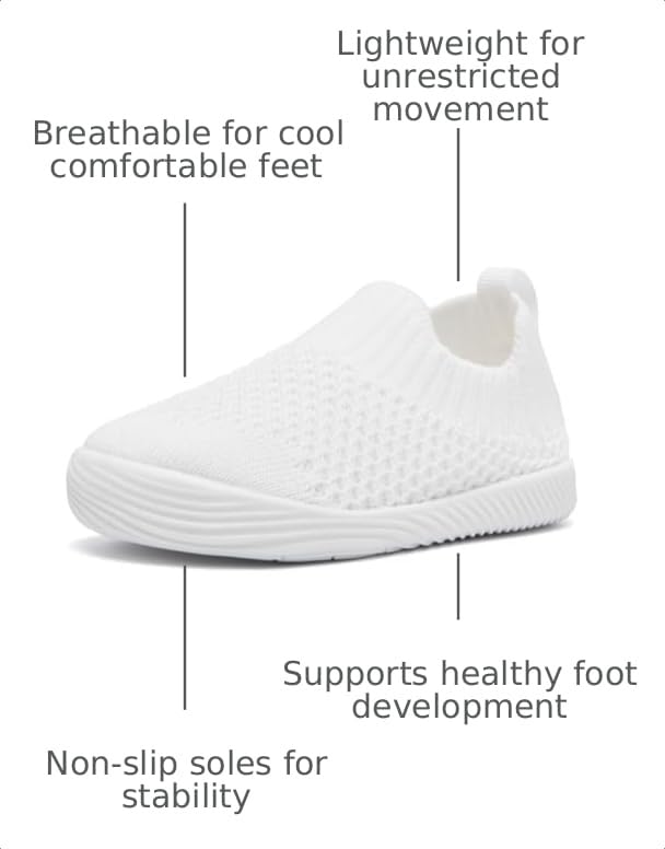 Image of MORENDL Baby Toddler Walking Socks Non-Slip Breathable Unisex Casual Sneakers