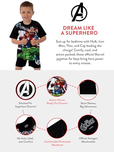 Pyjama Avengers garçon pour l'été : ensemble de nuit court Marvel