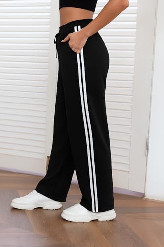 Image of dockstreet Straight Wide fit Long Length Open Bottom Jogger for Women /Trending Multi Pocket Style, Relaxed Casual Pants for Women