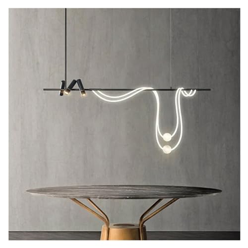 Suspension table à manger avec ce lustre noir LED pour salle à manger