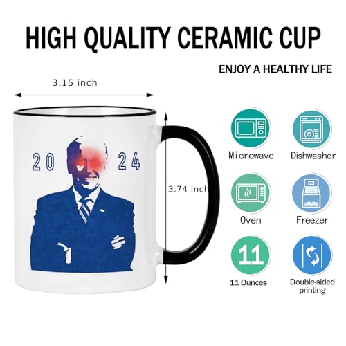 WENSSY Dark Brandon 2024 Mug, Biden for President Mug, Gifts for Biden Campaign, Funny Biden Mug, Biden 2024 Mug, Biden for President of The United States 11 Ounce Black Handle