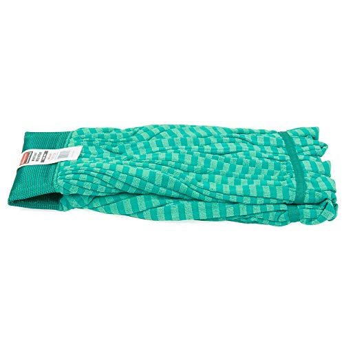 Image of Rubbermaid Commercial Products Web Foot Medium 20 Ounce Microfiber Tube Wet Mop 5 inch Headband Green for General Purpose Floor Cleaning Abrasive Cleaning and Heady-Duty Scrubbing