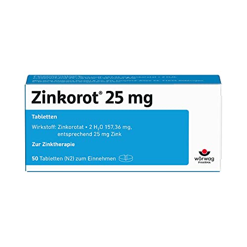 Zinkorot 25 Tabletten: Hochdosierte Zink Tabletten mit 25mg Zinkorotat pro Tablette nur 1x täglich 50 Stück