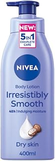 NIVEA Irresistibly Smooth Body Lotion (400ml), NIVEA Moisturiser for Dry Skin made with Deep Moisture Serum and Shea Butter, Smooth Skin NIVEA Body Lotion