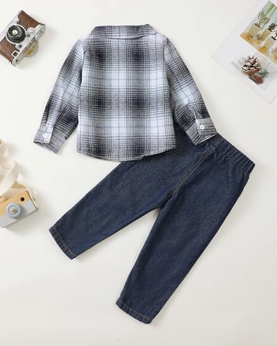 XUANHAO Baby Boy Clothes Infant Toddler Boy Outfits 12 18 24 Months 2T 3T 4T 5T Jeans Pants Clothing Set Fall Winter Clothes3