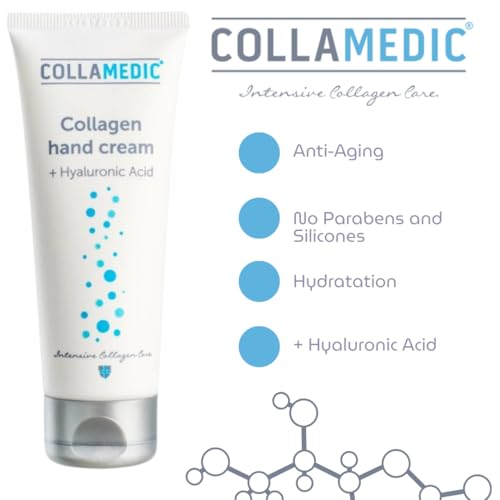 Collamedic Crema Idratante Per Le Mani Con Collagene, Mani Trattamento Con Acido Ialuronico, Per Mani Secche E Spaccate, Lascia Mani Morbide, Prevenire L'invecchiamento Precoce, 75 Ml - 3
