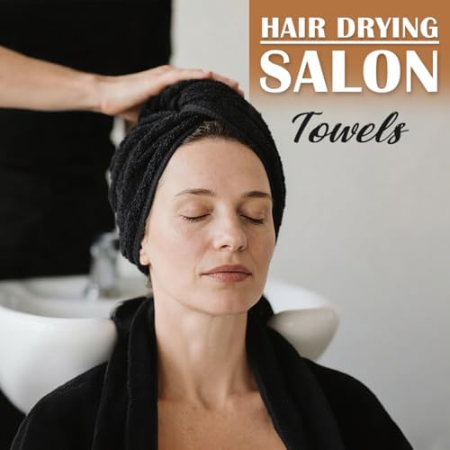 Orighty Salon Towels Bulk, 120 Pack Black Microfiber Hair Towel, 16 x 29 in - 1