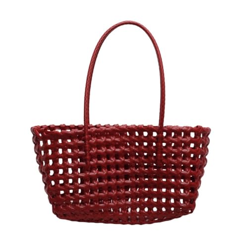 Sac à main tissé en PVC imperméable et résistant pour femme