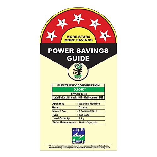 Image of Croma 8 kg Fully Automatic Top Load Washing Machine with 2 Years Warranty on Product and 10 Years on Motor (CRAW1502, Grey)