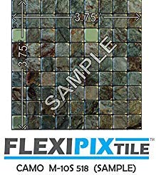 FLEXIPIXTILE, Sample, Aluminum Mosaic Tile, Peel & Stick, Kitchen Backsplash, Accent Wall, CAMO