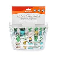 Ziptuck Reusable Snack Bags Cactus Set/2 400ml
