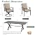 Knnbxa Patio Dining Set 7 Pieces for 6,Outdoor Metal Furniture Conversation Set w/2 Swivel Chairs and Longboard Metal Dining Table with Umbrella Hole for Backyard,Garden,Poolside,Sand