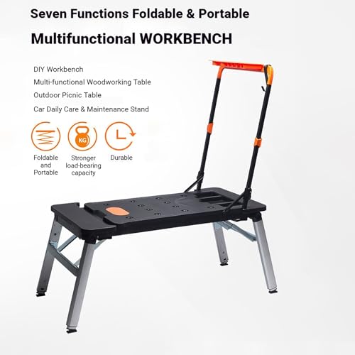 Chevalet de sciage pliable et diable robuste avec 4 roues